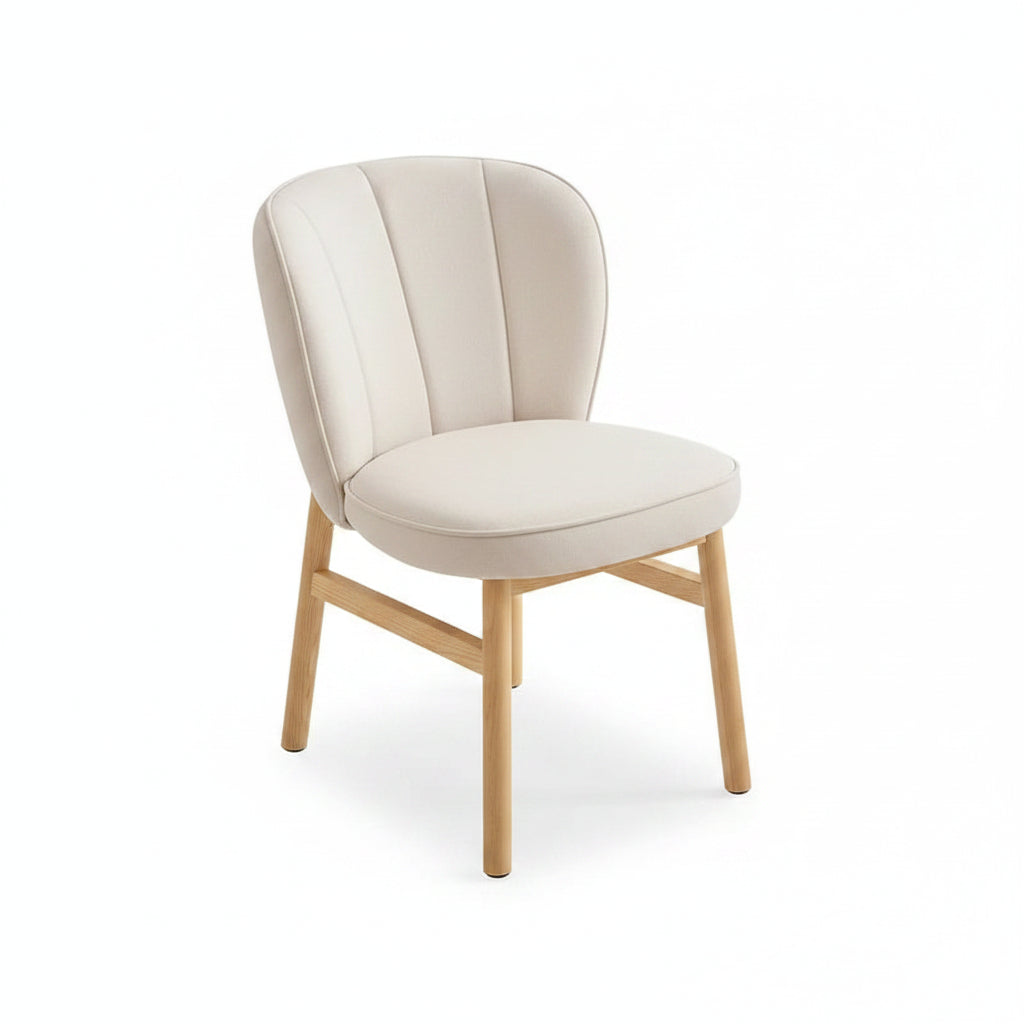 Modern Style Armless Dining Chair with Wooden Frame and Upholstered Seat, Suitable for Kitchen, Living Room, and Restaurant