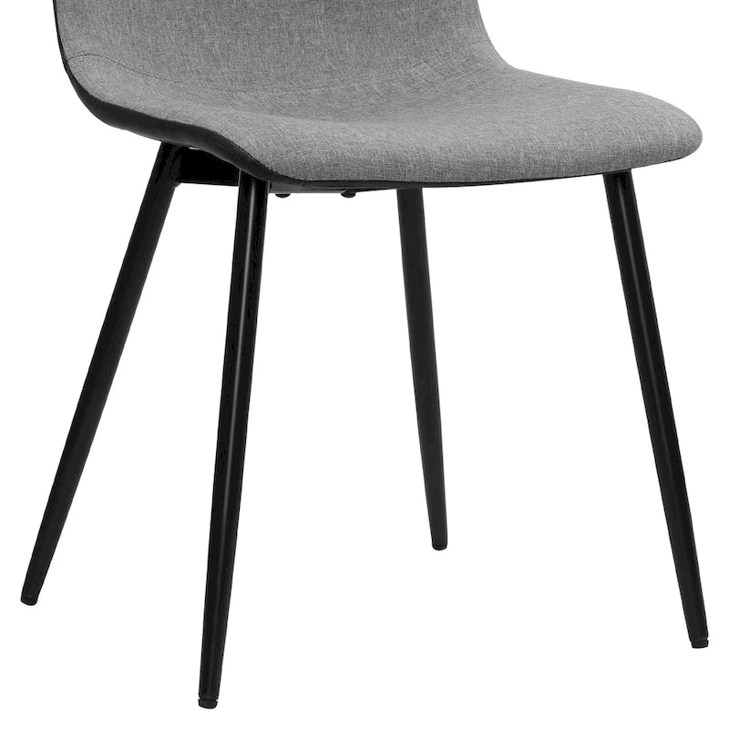 Nowoczesne krzesła do jadalni w stylu Mid-Century z metalowymi nogami, zestaw 4 szt. - szare