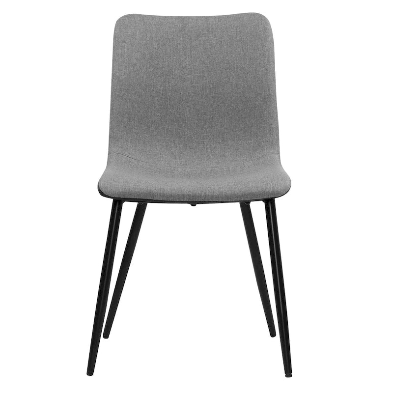 Nowoczesne krzesła do jadalni w stylu Mid-Century z metalowymi nogami, zestaw 4 szt. - szare