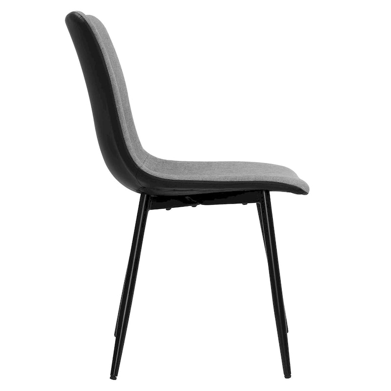 Nowoczesne krzesła do jadalni w stylu Mid-Century z metalowymi nogami, zestaw 4 szt. - szare