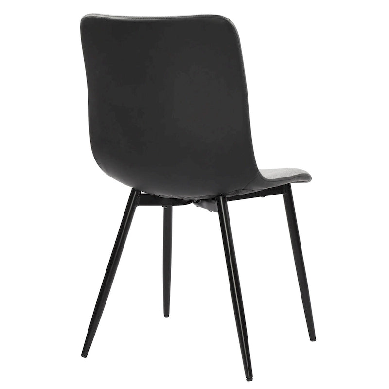 Nowoczesne krzesła do jadalni w stylu Mid-Century z metalowymi nogami, zestaw 4 szt. - szare