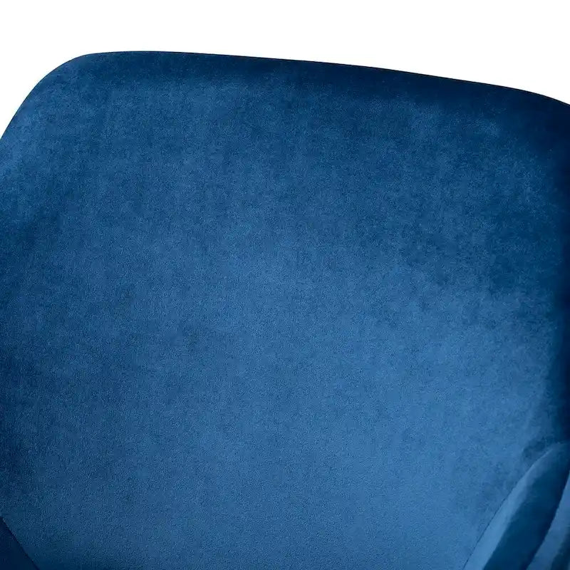 Eleganckie tapicerowane krzesła do jadalni, zestaw 2 szt. – aksamit granatowy ze złotymi nogami