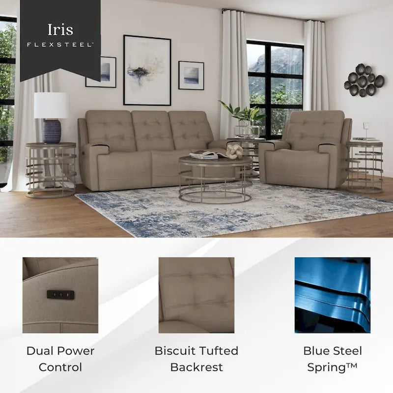 Rozkładana sofa ze skóry licowej z elektrycznymi zagłówkami i funkcją Zero Gravity