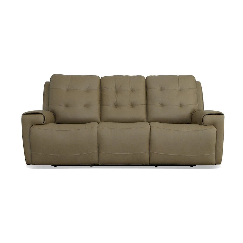 Rozkładana sofa ze skóry licowej z elektrycznymi zagłówkami i funkcją Zero Gravity