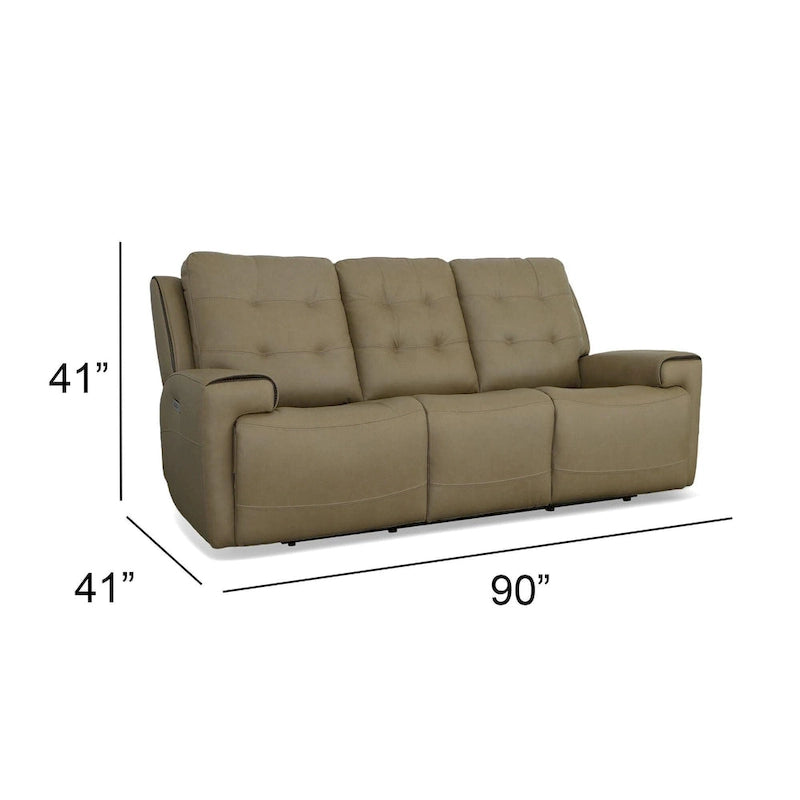 Rozkładana sofa ze skóry licowej z elektrycznymi zagłówkami i funkcją Zero Gravity