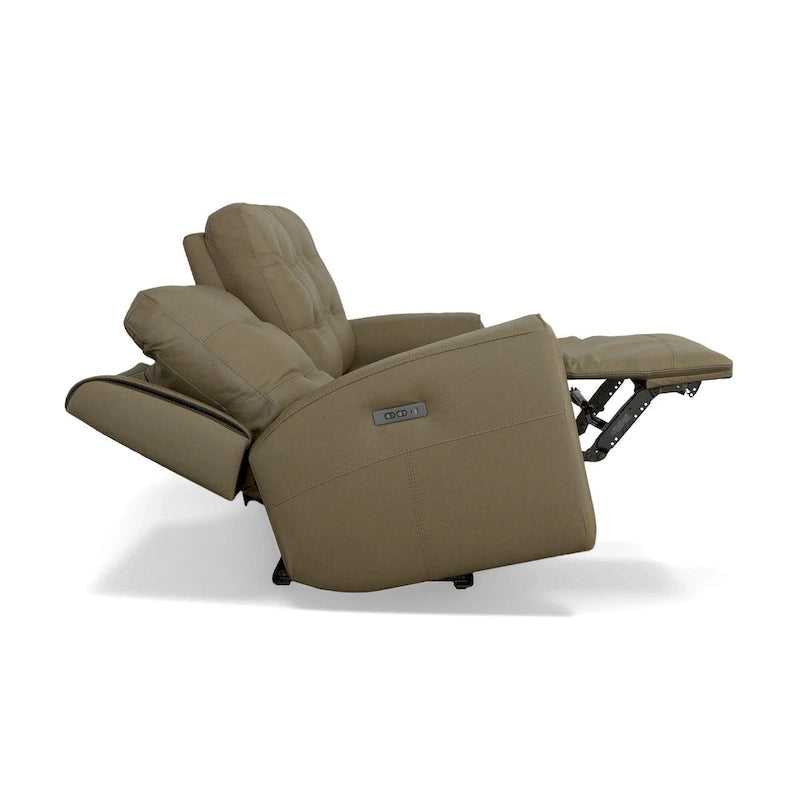 Rozkładana sofa ze skóry licowej z elektrycznymi zagłówkami i funkcją Zero Gravity