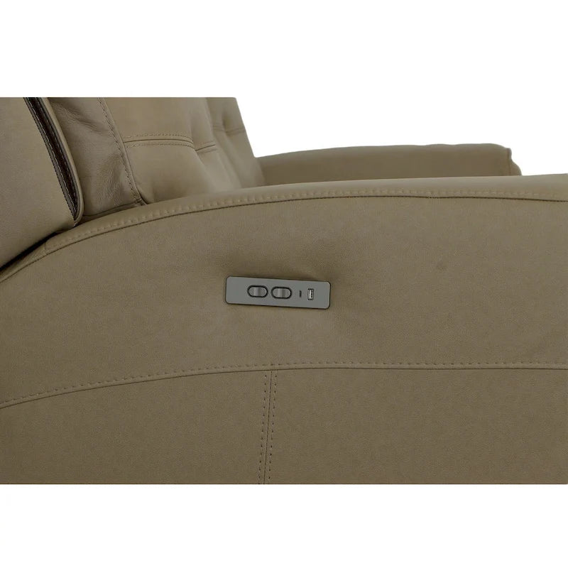 Rozkładana sofa ze skóry licowej z elektrycznymi zagłówkami i funkcją Zero Gravity