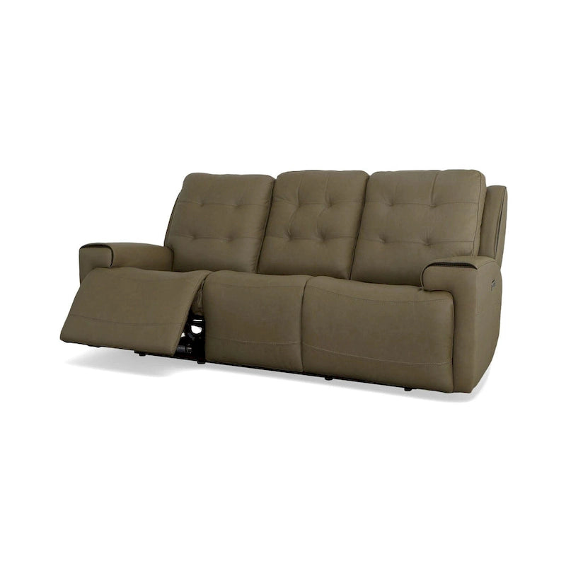 Rozkładana sofa ze skóry licowej z elektrycznymi zagłówkami i funkcją Zero Gravity