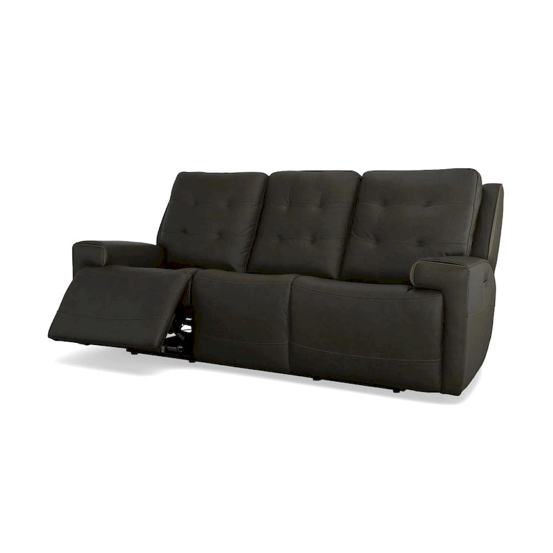 Rozkładana sofa ze skóry licowej z elektrycznymi zagłówkami i funkcją Zero Gravity