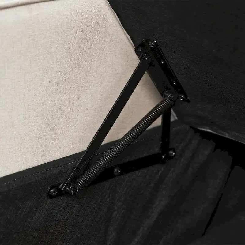 Narożna sofa do spania z lnu z rozkładanym łóżkiem, schowkiem i ładowarką USB