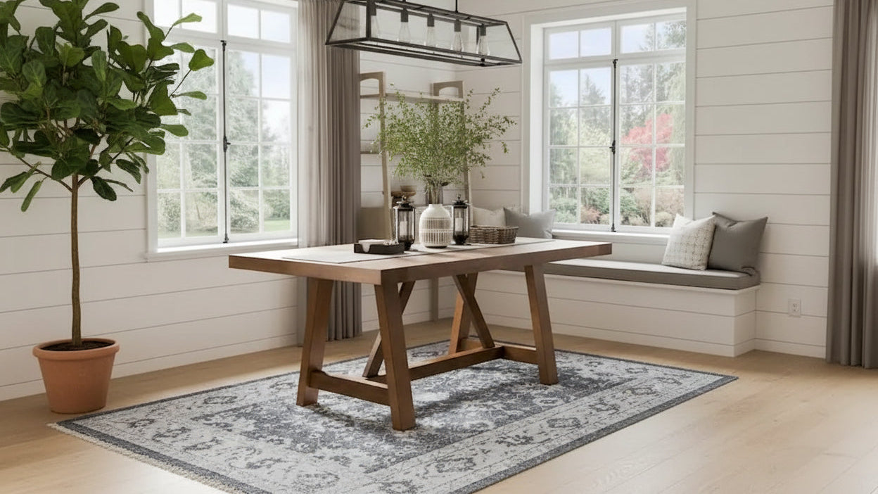 Furniture of America Drystan Rustic Brown 72-inch Solid Wood Dining Table